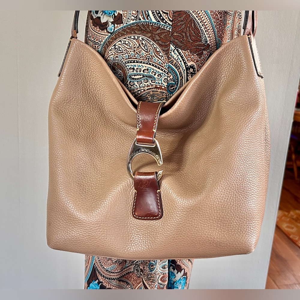 DOONEY & BOURKE Brown Pebble Leather Derby Hobo Slouchy Crossbody Bag Heritage - Picture 6 of 16